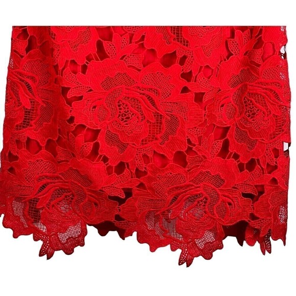 New with Tags Donna Rico Cherry Red Lace Dress Size 8 Knee Length Zip Back - Picture 4 of 8